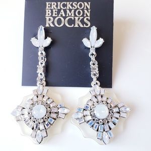 Erickson Beamon Rocks Silvertone Earring Opaque Cl